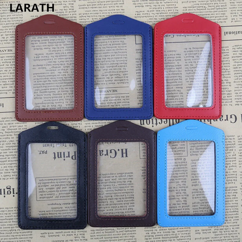 

Vehicles Car Parts ID PU Leather Card Holders Badge Case Clear with Color Border and Lanyard Holes License ID Car Storage