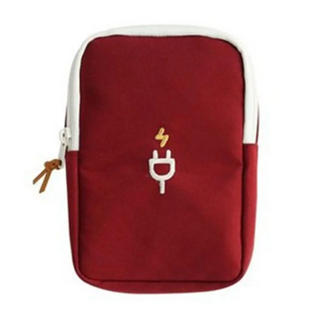 Мини наушники кабель для передачи данных USB дорожный портативный кейс Органайзер сумка для хранения коробки сумки - Цвет: Красный