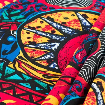 

Cotton and linen cloth Bohemian clothing fabric vintage style family wind printed cloth qipao table cloth