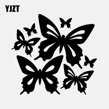 

YJZT 13CM*12.3CM Butterflies Animal Car Window Vinyl Decal Car Sticker Black/Silver C24-0033