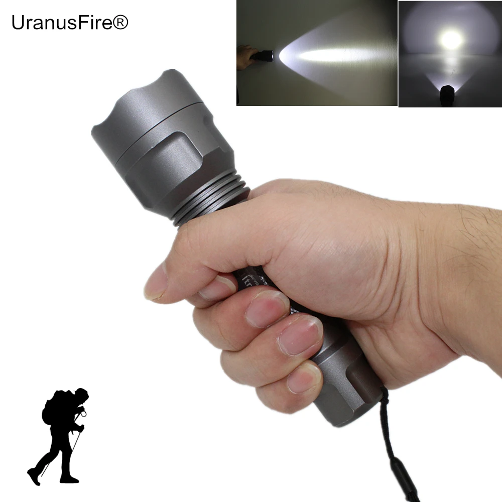

Tactical C8 LED Flashlight 18650 XM-L2 Powerful flash light Portable torch light lamp Bike light camp fishing hunt