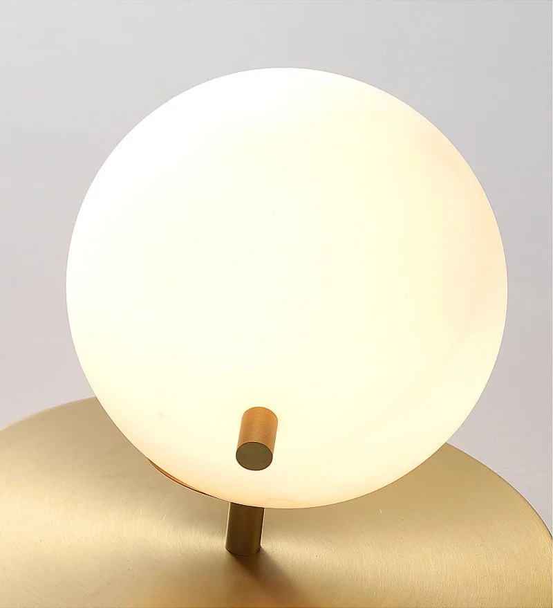 Nordic Modern Luxury LED Wall Lamp Minimalist Glass Ball Lampshade Copper Wall Sconces Lights Bedside Lamp For Bedroom Living Room Aisle (11)