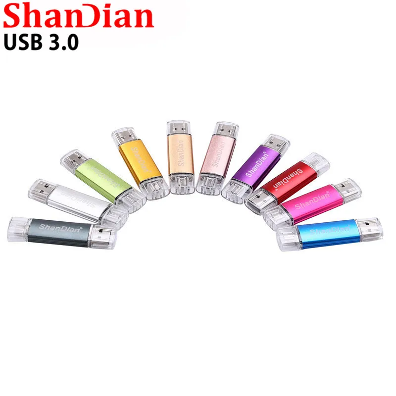 

SHANDIAN 100%Actual capacity USB 3.0 Smart phone OTG USB Flash Drive Micro Flash Drive Smart Phone U Disk 4GB 8GB 16GB 32GB 64GB