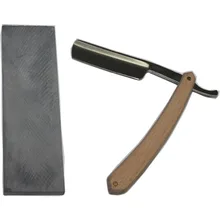 1 Razor +1 Grind Stone New Men Shaving Straight Razor Salon Barber Cut Throat Razors Beech Wood Handle Steel Razor Blade 