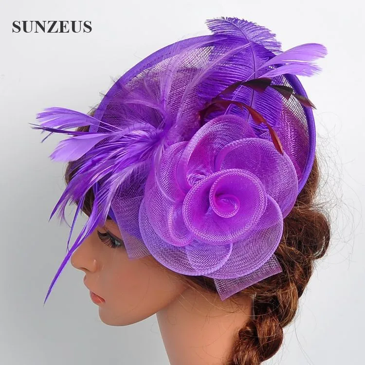 Элегантная Свадебная шляпка невесты с перьями и цветами Новое поступление