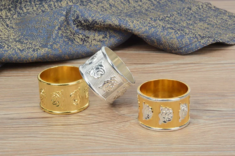 Кольца для салфеток из металлического сплава золотистого и серебристого цвета для украшения стола кольца для салфеток оптом металлические блестящие цвета