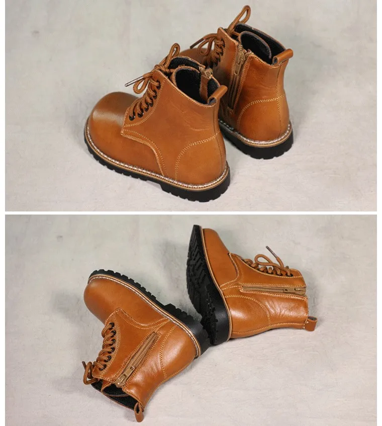QGXSSHI/ г. Новая осенне-зимняя обувь для мальчиков и девочек ботинки из натуральной кожи детские зимние сапоги детские Нескользящие водонепроницаемые сапоги