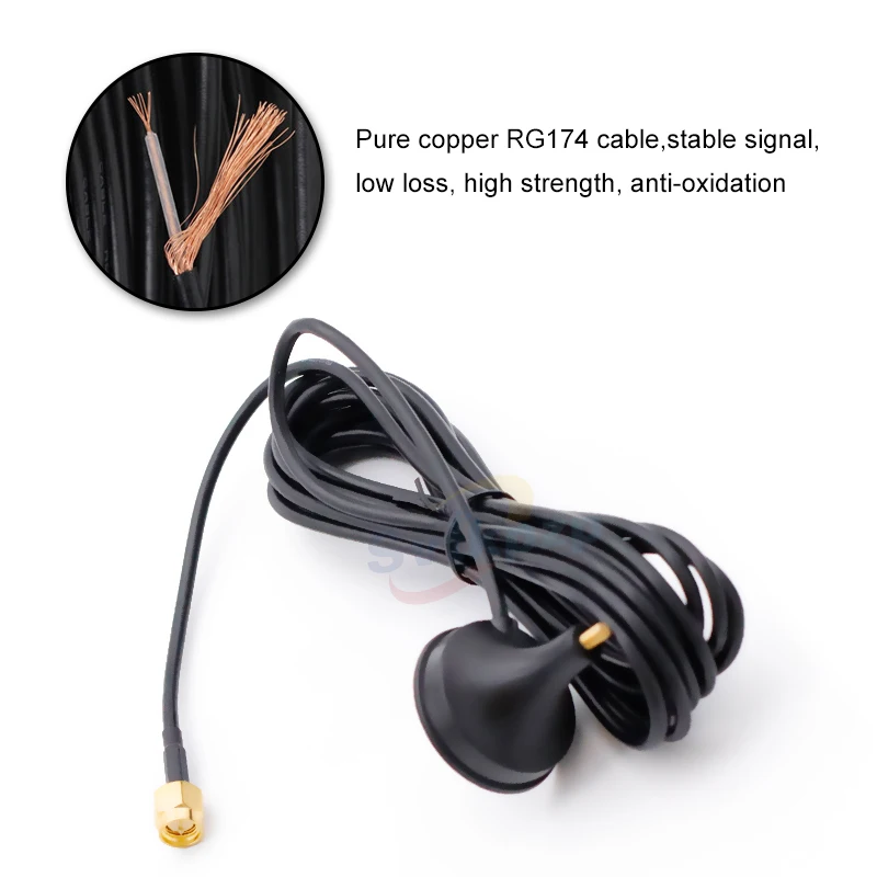 Universal Magnetic Base Sucker GPRS/GSM Antenna 900-1800MHz Male SMA Antennas with Extension Cable RG174