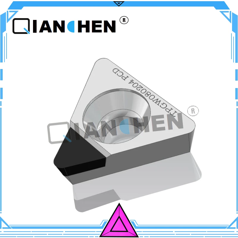 Qian Chen Новые 2 шт. PCD/CBN Токарные пластины TPGH08 TPGH09 TPGH11 инструменты cnc PCD алмазные вставки для токарных инструментов