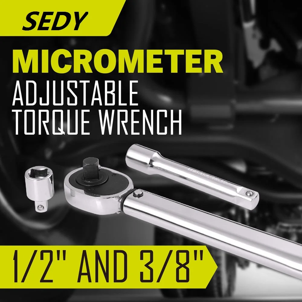 

SEDY Adjustable Drive Torque Wrench Hand Spanner Ratchet Repair Tool Multifunction Wrenchs 1/2" and 3/8" Drive Repair Key Set
