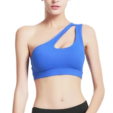Лидер продаж, сексуальные дышащие бюстгальтеры для фитнеса на одно плечо для йоги, удобные бюстгальтеры для упражнений