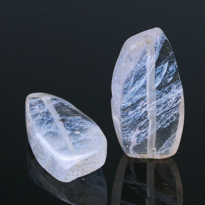 Buy 15*30mm Natural White Quartz Crystal Transparent Stones Loose Beads for