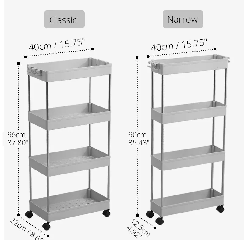 BR узкие кухонный стеллаж для хранения холодильник стороной наружу полка 2/3/4 слоя подвижные ванная комната Органайзер на колесах из нержавеющей стали Gap держатель