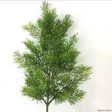 Agulha de pinha artificial em verde, folha de árvore de ciclista, folhas de galhos, natal, casamento, escritório, hotel