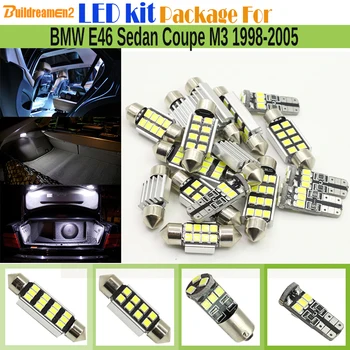 

Buildreamen2 Car 2835 Interior LED Bulb Canbus LED Kit Package White Dome Map Trunk Light For 1998-2005 BMW E46 Sedan Coupe M3