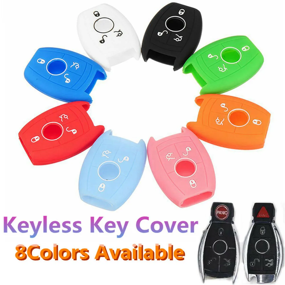

2019 Silicone Key Case Soft Plastic Key Bag 3 Buttons Silicone Cover Car Remote Control Key Case for Mercedes-Benz E/C/CL/GL/SLK