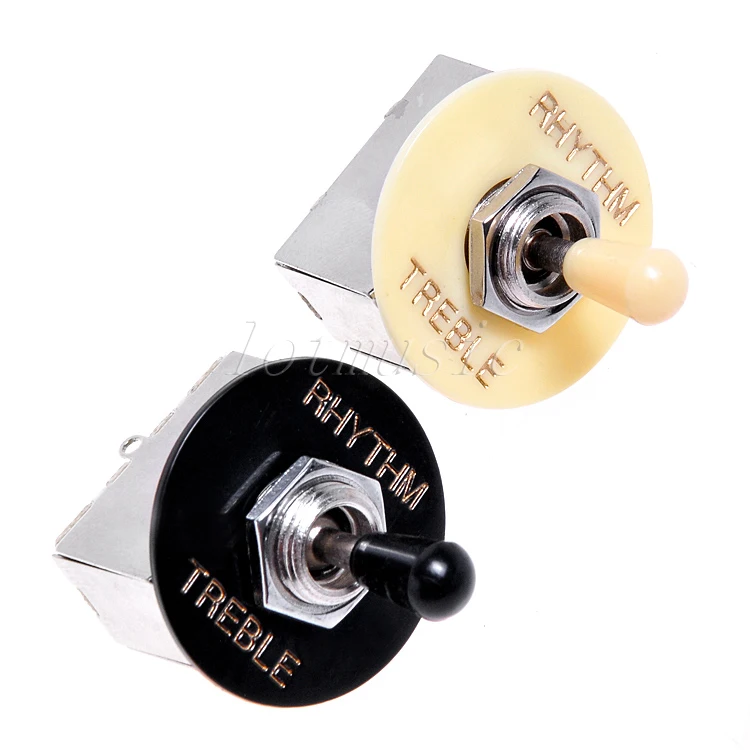 

2Pcs Cream Black Knob Toggle 3 Way Pickup Selector Switch for Electric Guitar Replacement