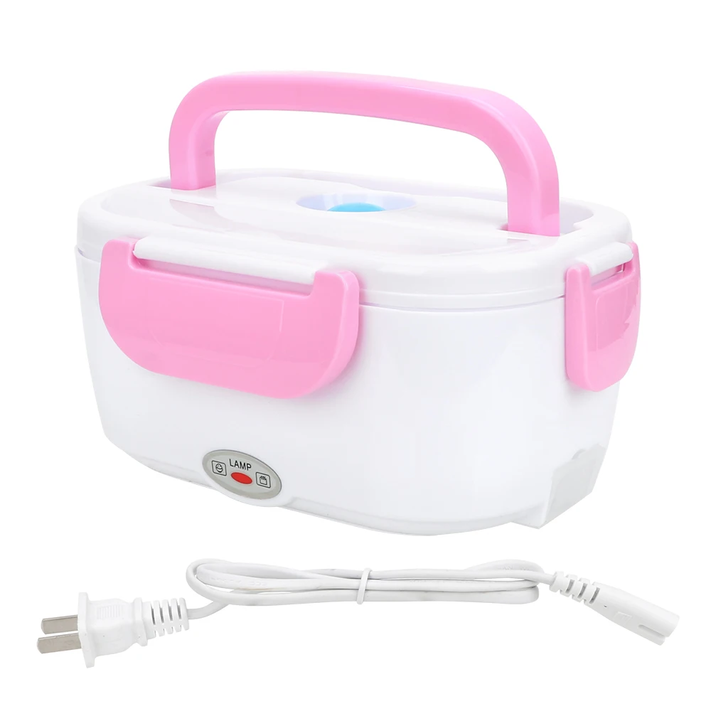 NICEYARD Portable 220V/110V Lunch Box Electric Heating US/EU Plug Food Warmer Heater Cartoon Bento Box Food Storage Container - Цвет: Pink US Plug