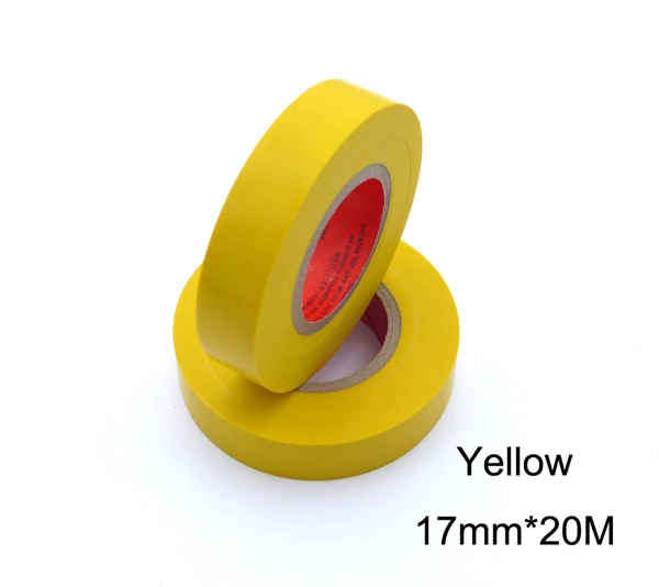 17 мм* 20 м электрическая лента изоляционная лента водостойкая выносливая Бессвинцовая огнестойкая ПВХ электрическая изоляционная лента - Цвет: Yellow