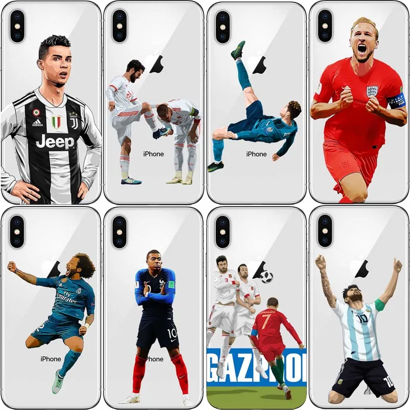 

Juventus Cristiano Ronaldo Harry Kane Mbappe Soft silicone TPU Phone Case Cover For iPhone X 5 5S SE 6 XR XS MAX 8 8Plus