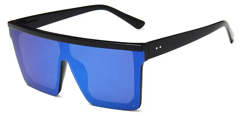 Сексуальные роскошные брендовые Черные Квадратные Солнцезащитные очки для женщин и мужчин, винтажные дизайнерские прозрачные пластиковые солнцезащитные очки с плоским верхом - Цвет линз: C5 black blue