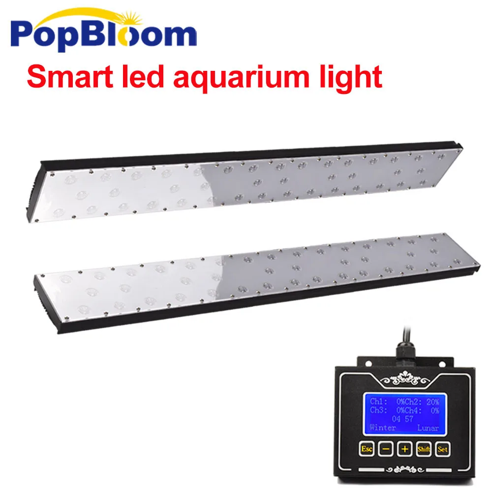 

DSunY 2PCS smart led aquarium light akvaryum led reef tank acuario dimmable full spectrum with arm mounting kit FF9BP2