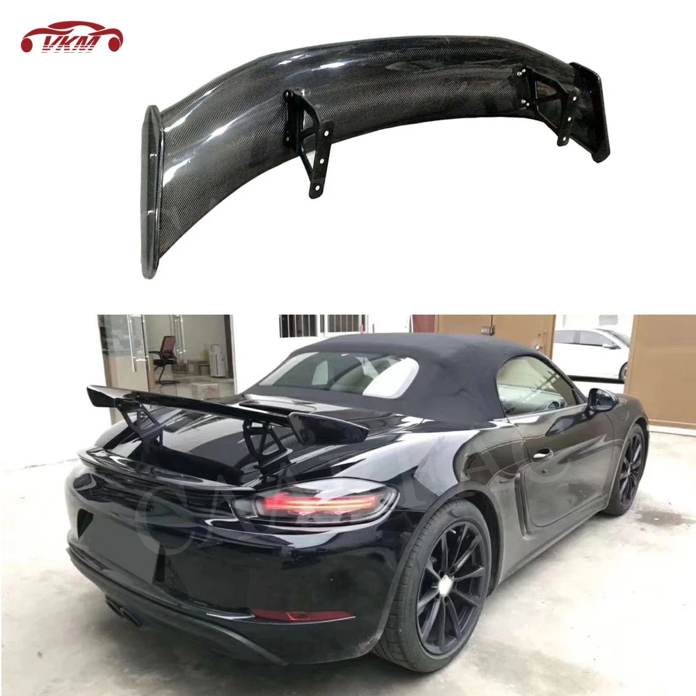 

Dry Carbon Fiber Car Racing rear lip tail spoiler wing For Porsche Cayman Boxster 981 986 987 718 GT4 GT 2016 2017 2018 2019