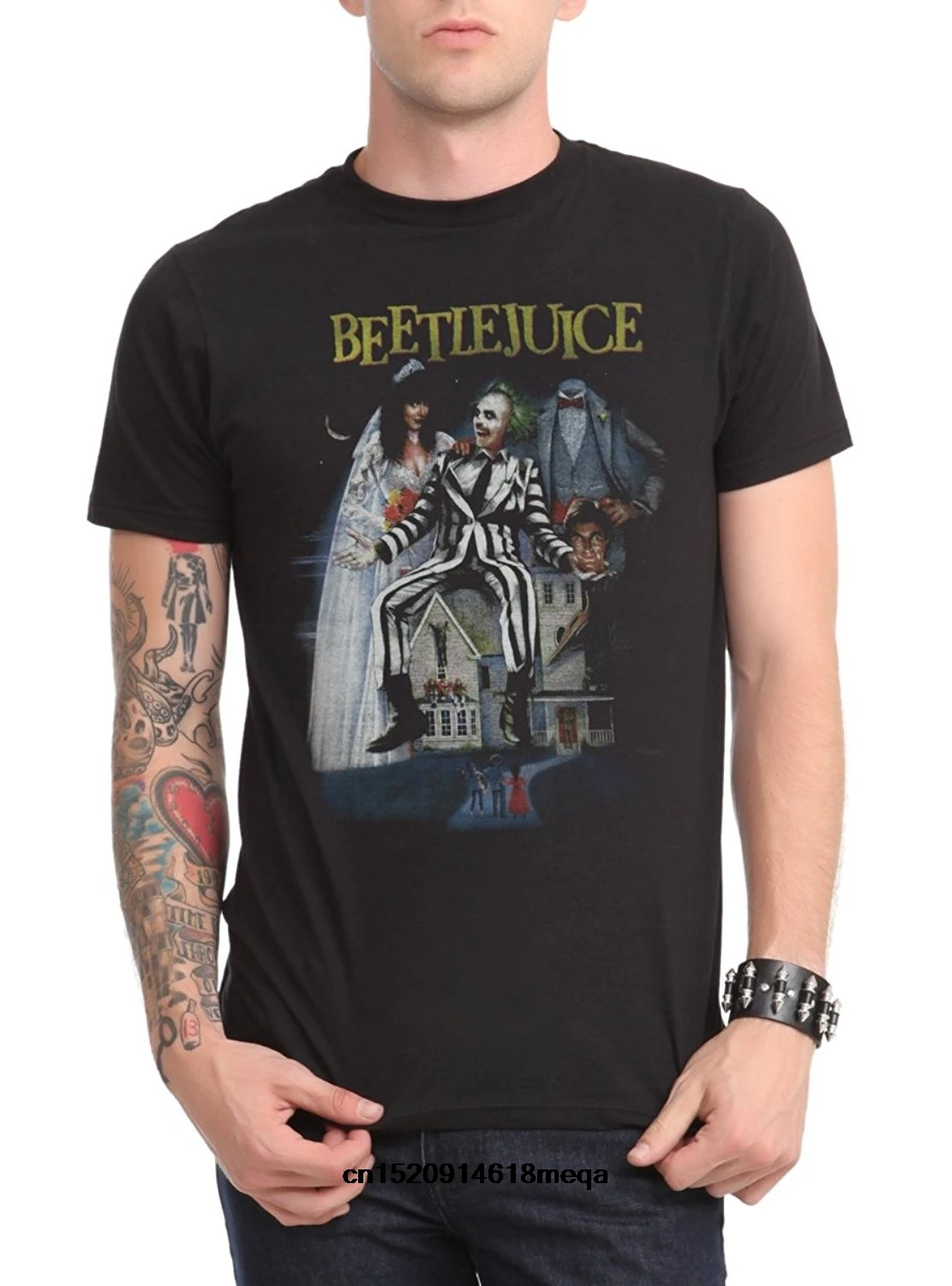 Возьмите Забавные футболки Beetlejuice плакат футболка с короткими рукавами Для