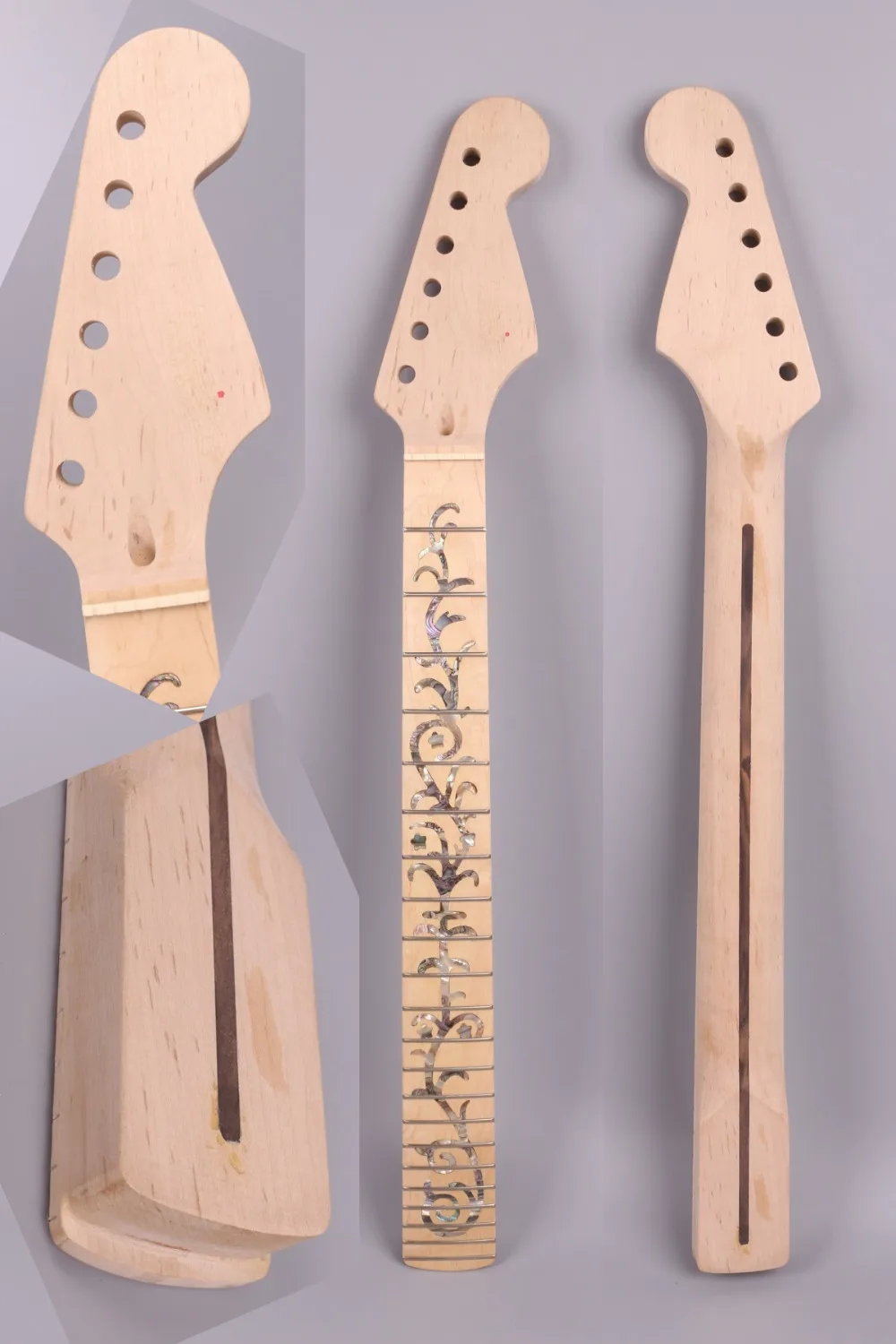 Electric guitar neck 22 fret Maple Shell Inlay fretboard Solid wood