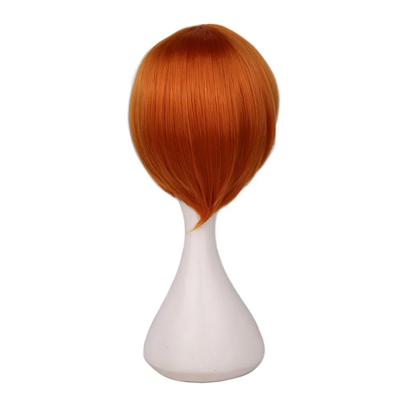 QQXCAIW короткие волосы косплей парик мужские вечерние 30 см Черный Белый Фиолетовый Высокая температура волокна синтетические волосы парики - Цвет: orange