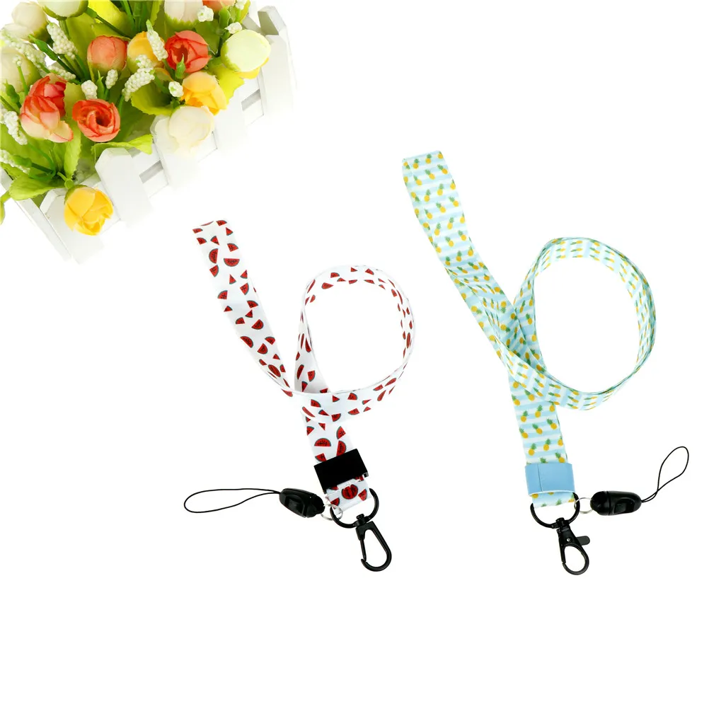 

ID Pass Card Badge Gym Key USB Holder Straps For iphone 7 Pineapple Watermelon Fruit Mobile Phone Lanyards Neck Strap For Phone