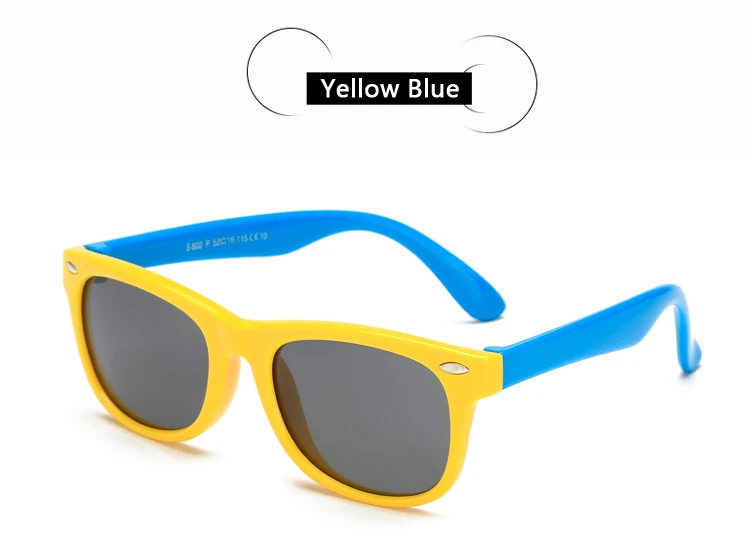 TR90 гибкие очки Детские поляризованные для безопасности ребенка Покрытие Солнцезащитные очки UV400 очки оттенки младенческой oculos de sol - Цвет линз: yellow blue