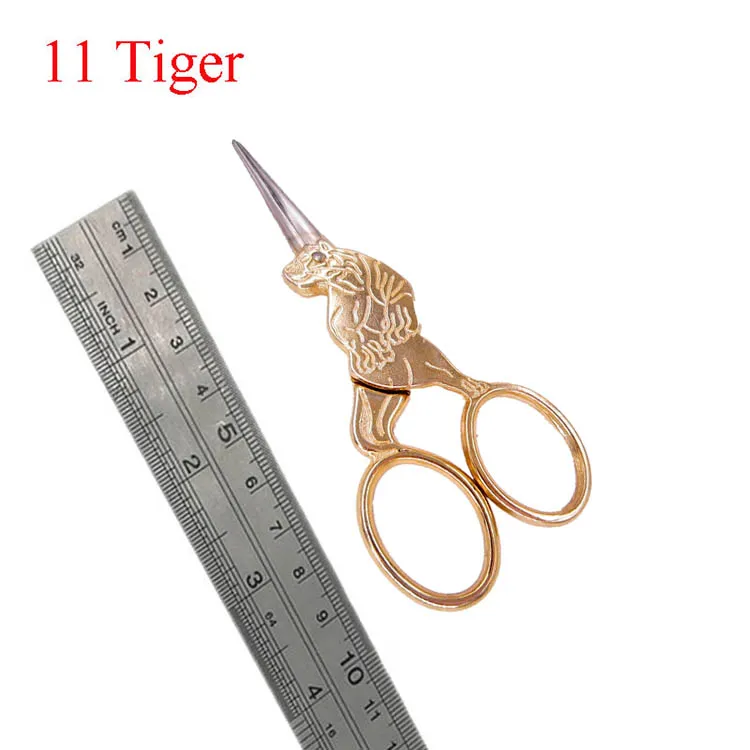 Рукоделие Thrum Fancywork Dressmake Scissor ткань резьба ножницы швейная игла Вышивка крестом портной пряжи винтажная отделка - Цвет: Gold Tiger