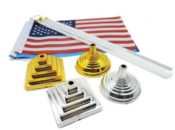 

KAFNIK,1 pcs Gold and silver plastic table flag base and suction cup without flags and flagpole,free shipping