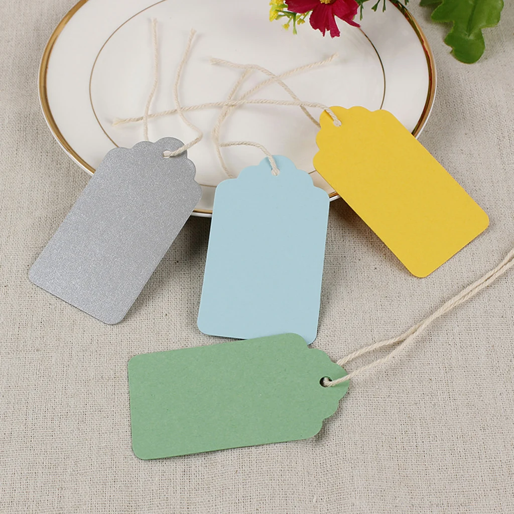 

100pcs Christmas Gift Tag Kraft Paper Hanging Labels Wedding Wine Tags Décor