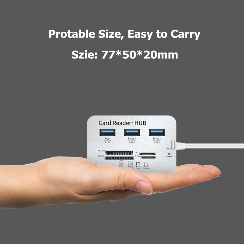 All In One USB Hub 3 0 Combo High Speed Card Reader MS M2 SD TF 5