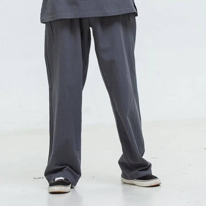 Бесплатная доставка мужские брюки Плюс Размер повседневные льняные мужские китайский стиль полная длина свободные длинные брюки хип-хоп 5