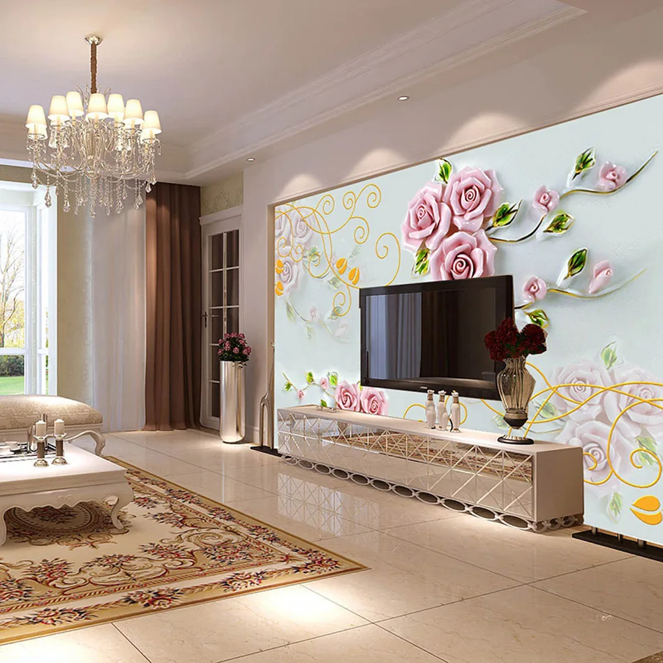 Aliexpresscom Buy ShineHome Rose Flower Large Custom Wallpapers Aliexpresscom Buy ShineHome Rose Flower Large Custom Wallpapers