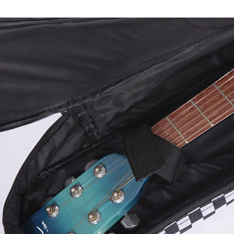 Профессиональный Портативный прочный 40 41 акустическая деревянная гитара сумка черный и белый сетчатый Рюкзак мягкий чехол водонепроницаемый