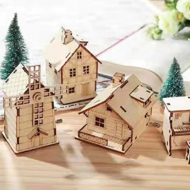 

Castle in the Sky Hand Rock Music Box Hand-made DIY Wood House Piano Music Box for Children Christmas Gifts New Year Gifts