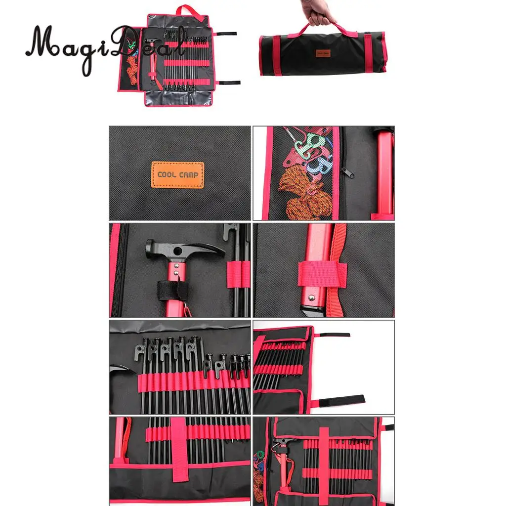 Heavy Duty Camping Tent Nail Storage Bag For Stakes Pegs Pouch Holder Case