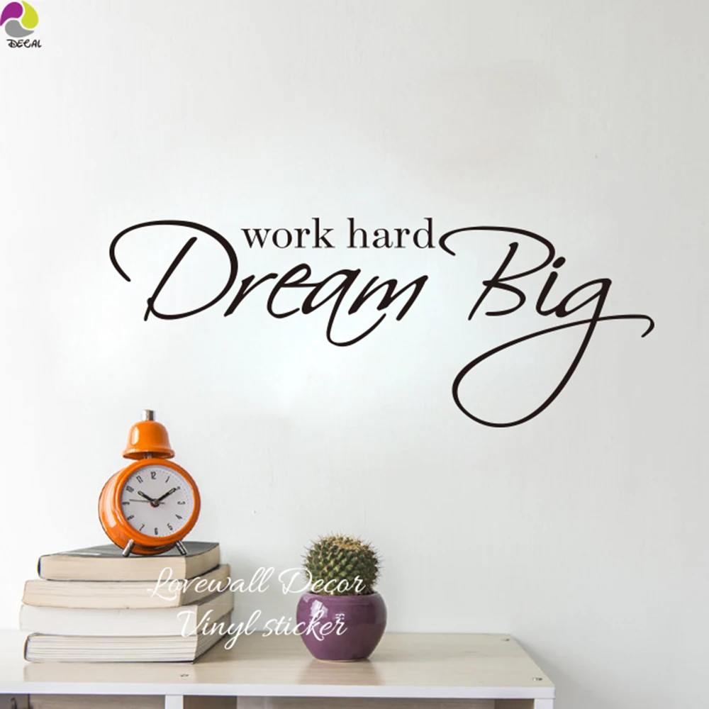 Wall Decal Motivation Quotes Work Hard Dream Big Home Interior Unique Wallstickers4you