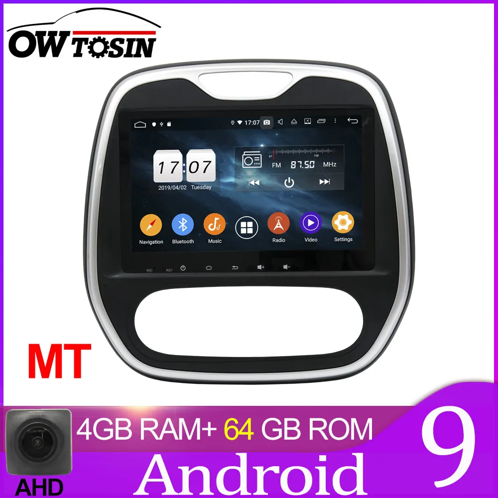 Owtosin автомобильный Радио мультимедийный видео плеер навигация gps Android 9,0 для Renault Captur 2013- автомобиль 4 Гб ram 32 Гб rom - Цвет: MT 64GB unit only