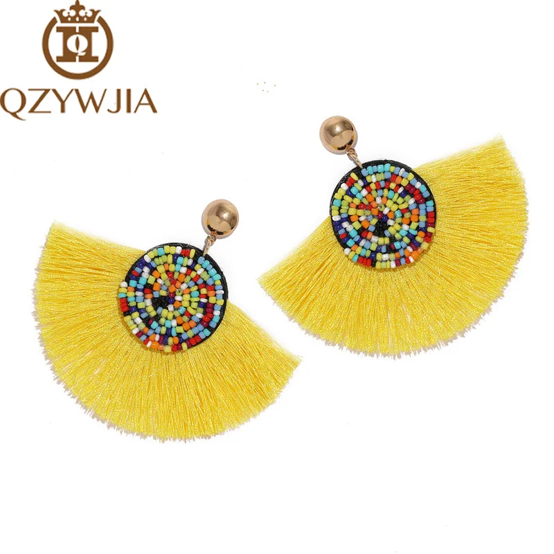 

New Vintage Ethnic Long Tassel Beads Earrings Women 2019 Fashion Brand Earring Jewelry Dangle Charms Drop Wedding Earrings Gift