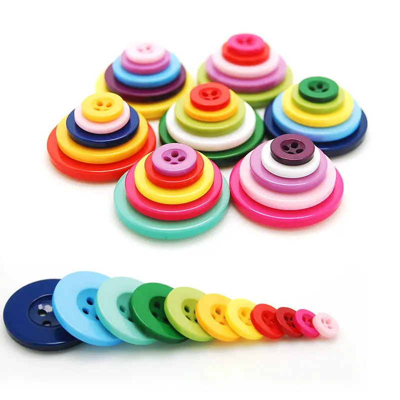 

100Pcs/set Arts Crafts Round Resin Buttons Sewing DIY Scrapbooking Decals Crafts Accessories 2017ing