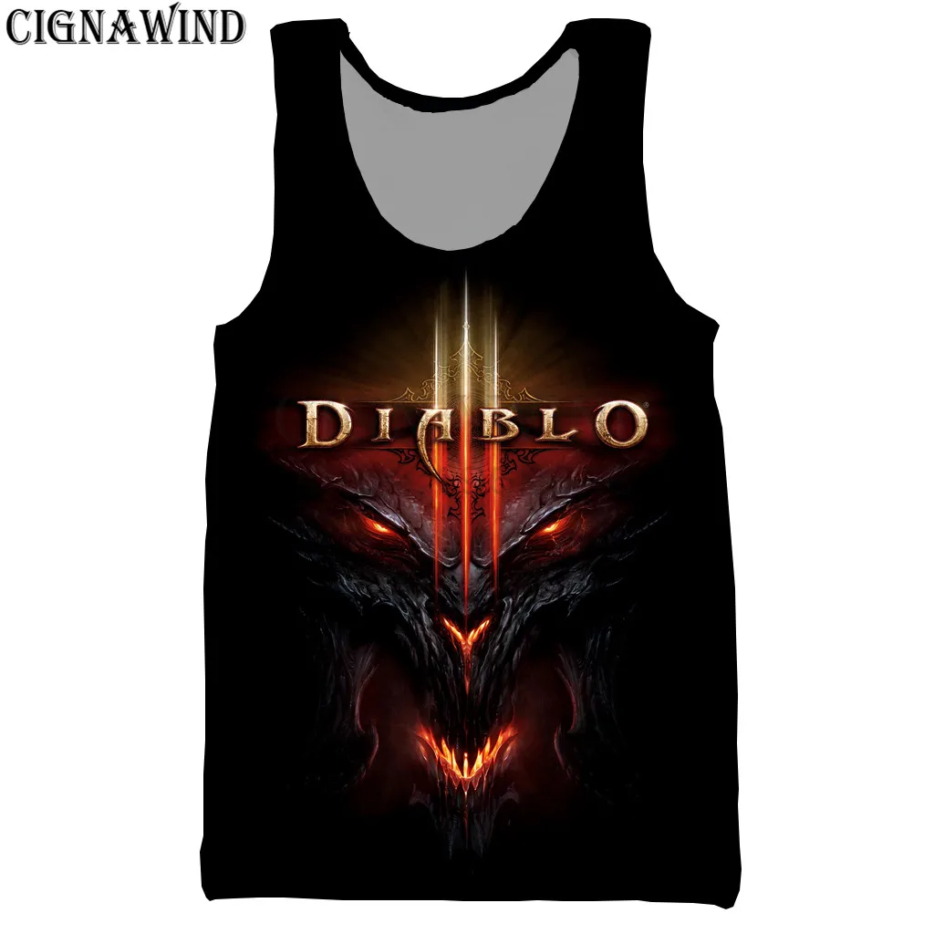 Модный крутой жилет для мужчин/женщин игра Diablo 3 Reaper of Soul 3D Печать Жилеты Повседневный Harajuku стиль уличная Бодибилдинг топы