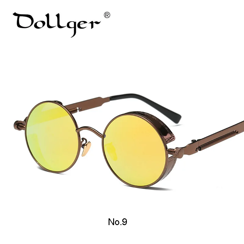 Dollger винтажные KASUBI стимпанк Зеркало Солнцезащитные очки для мужчин и женщин Óculos де золь STEAM PUNK покрытие очки для очков S0563 - Цвет линз: C9