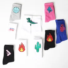 Новинка милые забавные счастливые кактусы носки с изображением банана Harajuku розовые белые художественные женские носки женские и мужские хлопковые носки с круглым вырезом короткие