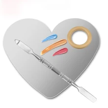 2 шт./компл. Loving Heart из нержавеющей стали палитра для дизайна ногтей цветной дизайн ногтей лак инструмент для маникюра с мини лопатой