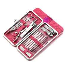 18 шт. маникюрный педикюрный набор из нержавеющей стали для ногтей набор кутикулы Уход Инструменты для красоты MV99